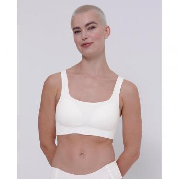 Top Sloggi Zero Feel 2.0 Bustier de Seda Blanca para Mujer - Talla M