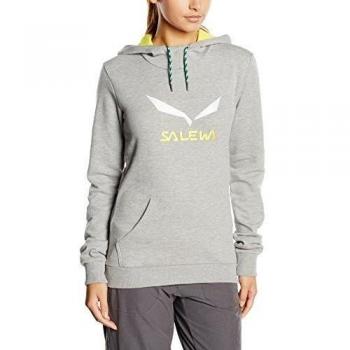 SALEWA Pullover Solidlogo CO W Hoodie - Sudadera para mujer, color gris, talla xl