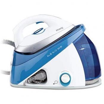 Centro de Planchado 2400 W, 150 g/m, 5 Bares, Suela de Cerámica “EasyGlide”, Depósito de Agua extraíble de 1.1 L, Autonomía Ilimitada, Control Manual de la Temperatura, Azúl. H.Koenig_V24