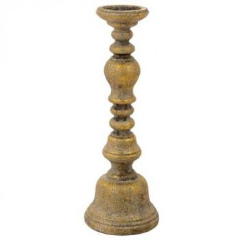 Candelabro de Resina Dorado Elegante 16.5x16.5x46.5 cm - Pieza de Arte Decorativa