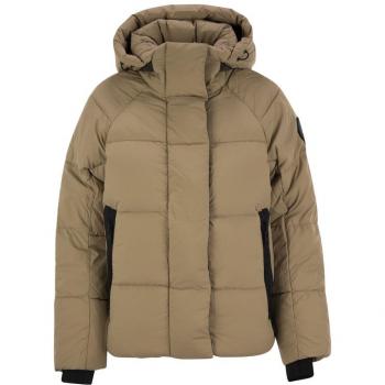 Beige Women's Quilted Parka with High Collar - Canada Goose, Size M