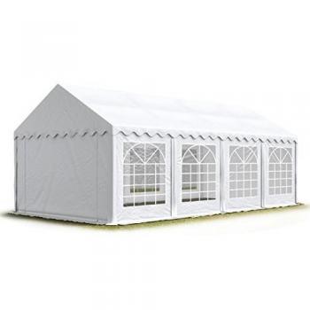 Carpa para fiestas Toolport 3x8 m, lona PVC 700N impermeable, color blanco