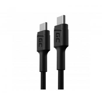 Cable USB-C a USB-C Green Cell 30cm, carga rápida Power Delivery 60W, Ultra Charge, QC 3.0