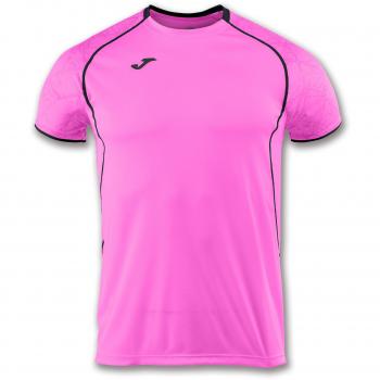 Joma Camiseta Olimpia Rosa-Negro M/C - Camiseta técnica de Manga Corta, Unisex, Rosa -