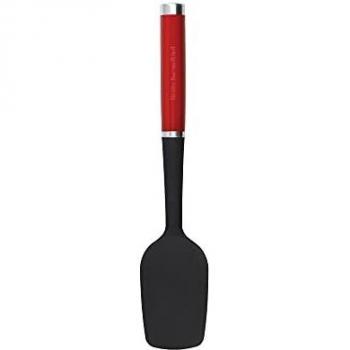 Espátula Plana de Silicona KitchenAid con Mango Ergonómico, Negro y Rojo