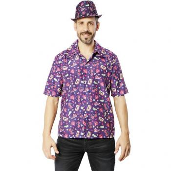 Camisa de los Años 90 lila para hombre