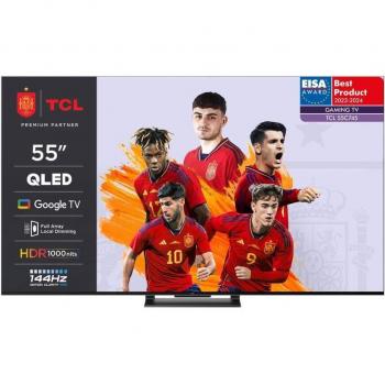 TCL 55C745 55 QLED 4K Ultra HD HDR10+ Smart TV Google TV con Wifi, Game Master, AMD FreeSync, 144Hz VRR, Full Array Local Dimming, Dolby Vision y Atmos