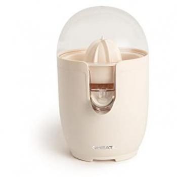 CREATE Exprimidor Eléctrico de Cítricos 90W - Depósito de 280 ml - JUICER RETRO con dos conos, sistema anti goteo, color blanco roto