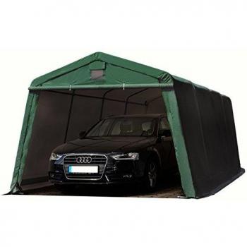 Carpa Garage TOOLPORT 3,3 x 6,2 m PVC 500 N de alta resistencia, garaje portátil, cobertizo compacto de almacenamiento, refugio 100% impermeable verde