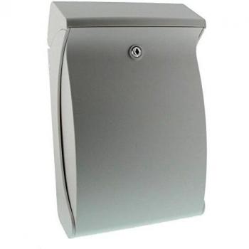 Buzón compacto de plástico Burgwächter Swing 4905W, color blanco, resistente a la intemperie, diseño moderno y funcional, capacidad adecuada para cartas y pequeños paquetes, fácil instalación en pared