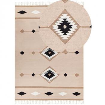 Alfombra Kilim de Algodón Multicolor 200 x 300 cm Reversible a Mano Pile Bajo Rectangular
