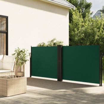 Toldo lateral retráctil 100x1000 cm Color Negro, Crema, Azul y Verde Oscuro
