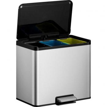 EKO Pedal Bote de basura Essential 3x9 L Plata mate