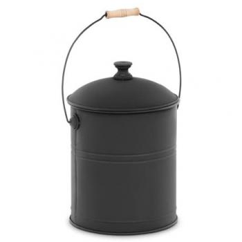 Cubo para cenizas de acero revestido con tapa - 14 L