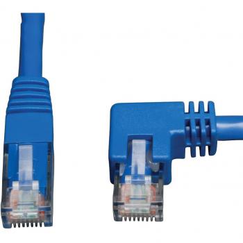 Tripp Lite Right-Angle Cat6 Gig Molded UTP Cable, RJ45 Right-Angle M to RJ45 M, Blue, 3.05 m