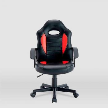 Silla Gaming Zoe Piel Sintética Negra/Roja, Ajustable 92/102cm Alto, 56cm Ancho, 54cm Largo