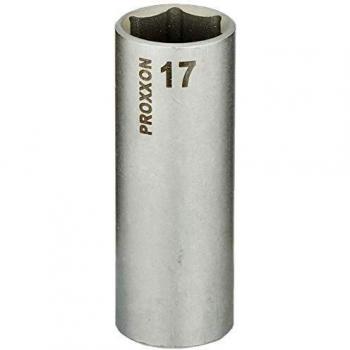 Proxxon 23 546 Vaso Largos de 3/8 para Pernos Roscados Sobresalidos Largos, Tamaño 17mm, Longitud Total 64mm