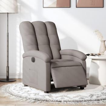 Sillón eléctrico reclinable de tela gris taupé Vidaxl
