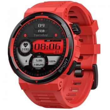 Zeblaze Ares 3 Plus Red Smartwatch with 1.43 HD AMOLED Screen, 100+ Workout Modes, Heart Rate, Blood Oxygen & Sleep Monitoring