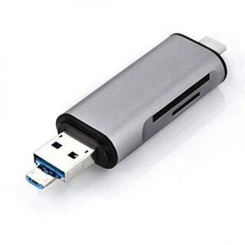 Genérico USB 2.0 Tipo C lector de tarjetas, 1 Pcs 3 Modo portátiles y teléfonos inteligentes Android TF micro USB / SD lector de tarjetas