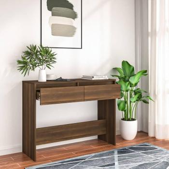 Mesa consola de aglomerado color roble marrón 100x35x76,5 cm