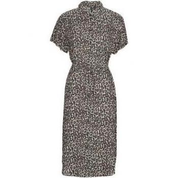 Vero Moda Vestido midi de manga corta con diseño elegante, tejido ligero, estampado floral, ajuste ceñido en la cintura y falda fluida