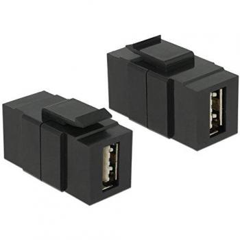 Módulo Keystone Delock 86368 USB 2.0 A Hembra a Hembra Easy - Color Negro