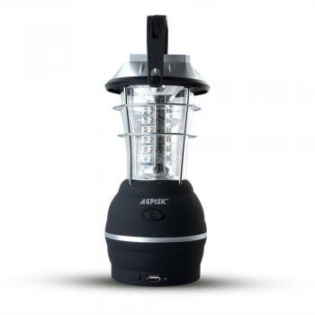 AGPtek - Luz solar para acampada, 5 modos, 36 ledes, recargable, ultrabrillante, resistente al agua, carga USB, color negro, tamaño Camping Light