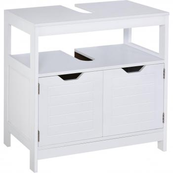Armario Para Lavabo Glow Kleankin 2 Armarios Con Estante Blanco 60X60x30 Cm