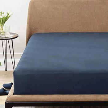 Bedsure Sabanas Bajeras 90x200 Ajustables - Sabanas Cama 90, Bajera Cama 90 Cómoda, Sabanas 90x200 Colchon 30 cm de Microfibra Cepillada Suave, Azul Marino