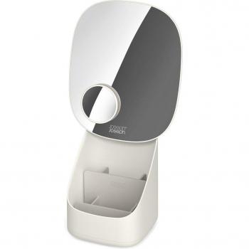 Joseph Joseph Viva Pedestal Mirror with Cosmetic Storage Shell White
