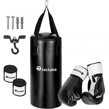 Tectake - Set de boxeo con saco robusto | Kit de boxeo profesional con guantes y sujeciones para techo | Multitud de entrenamientos y material resistente