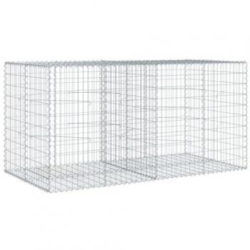 vidaXL Gabion Basket with Cover 200x100x100 cm Galvanised Iron