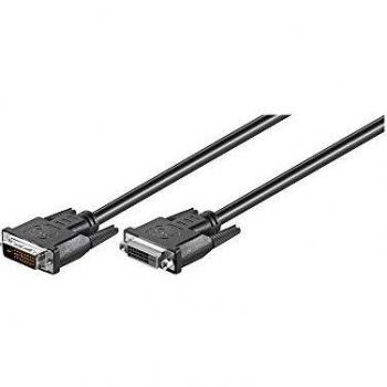 Cable DVI-D Dual Link 2m, Full HD, macho a hembra, niquelado