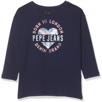 Pepe Jeans Alejandra Sequin Camiseta, Azul