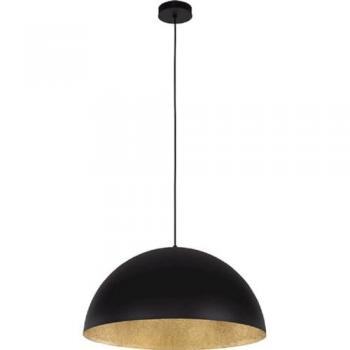 Lámpara de Suspensión Tuba EPIKASA, Fibra de Vidrio, Color Negro y Oro, Dimensiones 90x90x125 cm