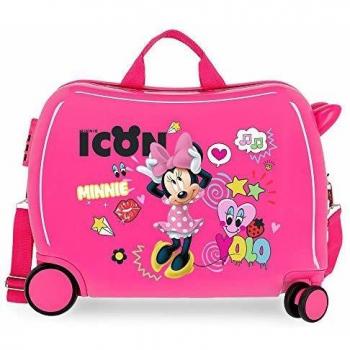 Disney Enjoy Minnie Icon Maleta Infantil Rosa 50x38x20 cms Rígida ABS Cierre combinación 34L 2,3Kgs 4 Ruedas Equipaje de Mano