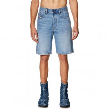 Pantalón corto de hombre liso en denim azul Diesel