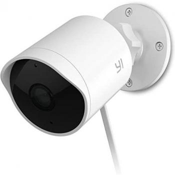 YI Camara Vigilancia Wifi Exterior 1080p, Cámara IP Impermeable IP65 con Detección Humana y de Sonido, Notificaciones Push, Alarma, Nube, Visión Nocturna, Funciona con Alexa, Admite Tarjeta MicroSD