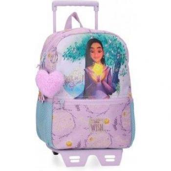 Mochila con Carro Disney Watch Us Shine 32 cm Rosa para Niña - Poliéster, Moda Infantil 2024