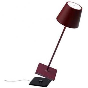 Lámpara de Mesa LED Poldina Pro Bordeaux, recargable, 2.2W, 3000K, IP54
