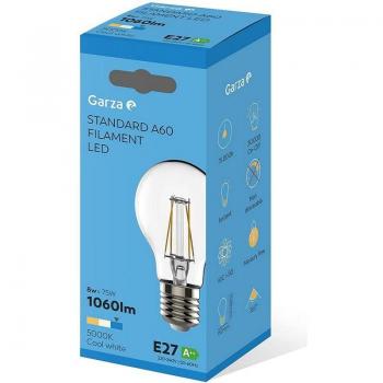 Bombilla LED Filamento A60 E27 9W 810 Lúmenes Luz Neutra 5000K Ángulo de Luz de 360º CRI 80 CE