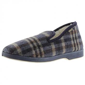 Zapatillas de casa Wamba Confortables de Lana con Interior de Borreguito y Suela Al Tono para Hombre en Color Marino - Marca Victoria 202061