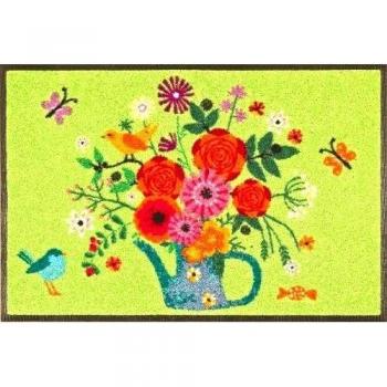 wash + dry - Alfombra Bouquet of Flowers 50x75, Verde