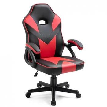 Silla de Oficina Gaming Universal Roja con Reposabrazos de Polipiel