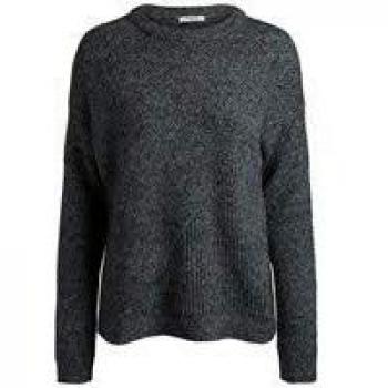PIECES Pcfania LS Knit, suéter para Mujer, Gris