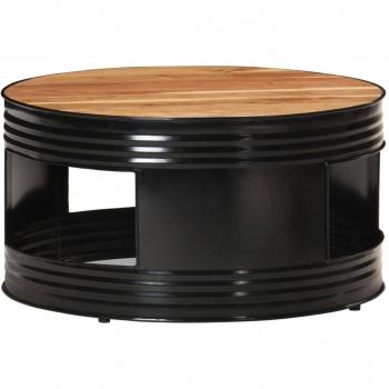 vidaXL Coffee Table Black 68x68x36 cm Solid Acacia Wood