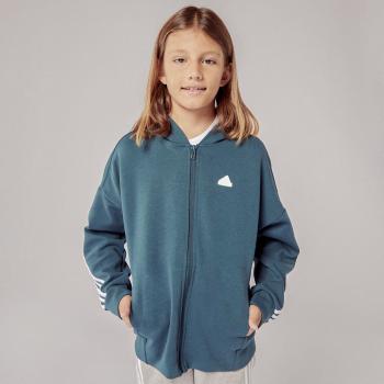 Sudadera textil marca Adidas modelo Il3075 para kids en color azul, con cremallera, talla 14