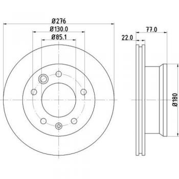 Disco de freno HELLA 8DD 355 111-001 para VW, MERCEDES-BENZ y DODGE, ventilado y revestido