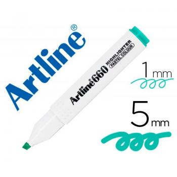 Rotulador Artline Fluorescente EK-660 Verde Pastel Punta Biselada